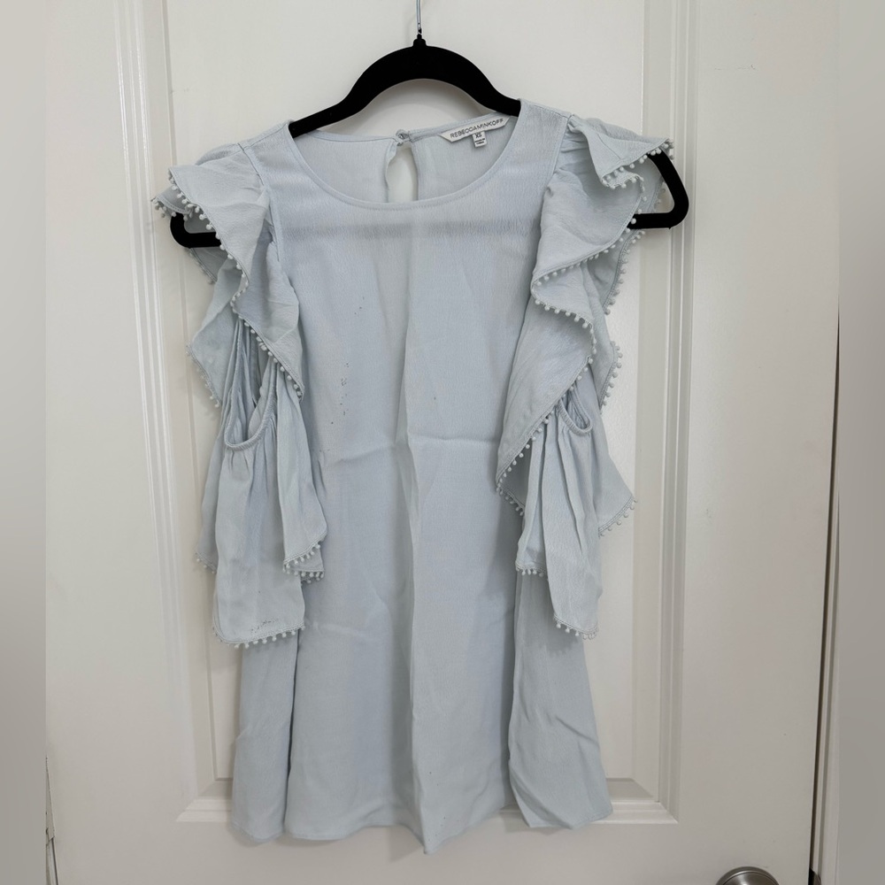 Rebecca Minkoff Blue Ruffled Blouse